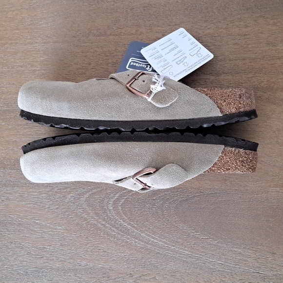 Birkenstock Boston Soft Footbed Clogs - Color: Suede Taupe - Size: Women 8 - Picture 8 of 11